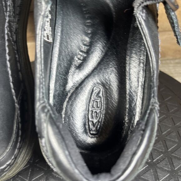 Keen Womens Size 8.5 Black Leather Slip On Mary Jane Ballet Flat Driving Shoes - Picture 6 of 10